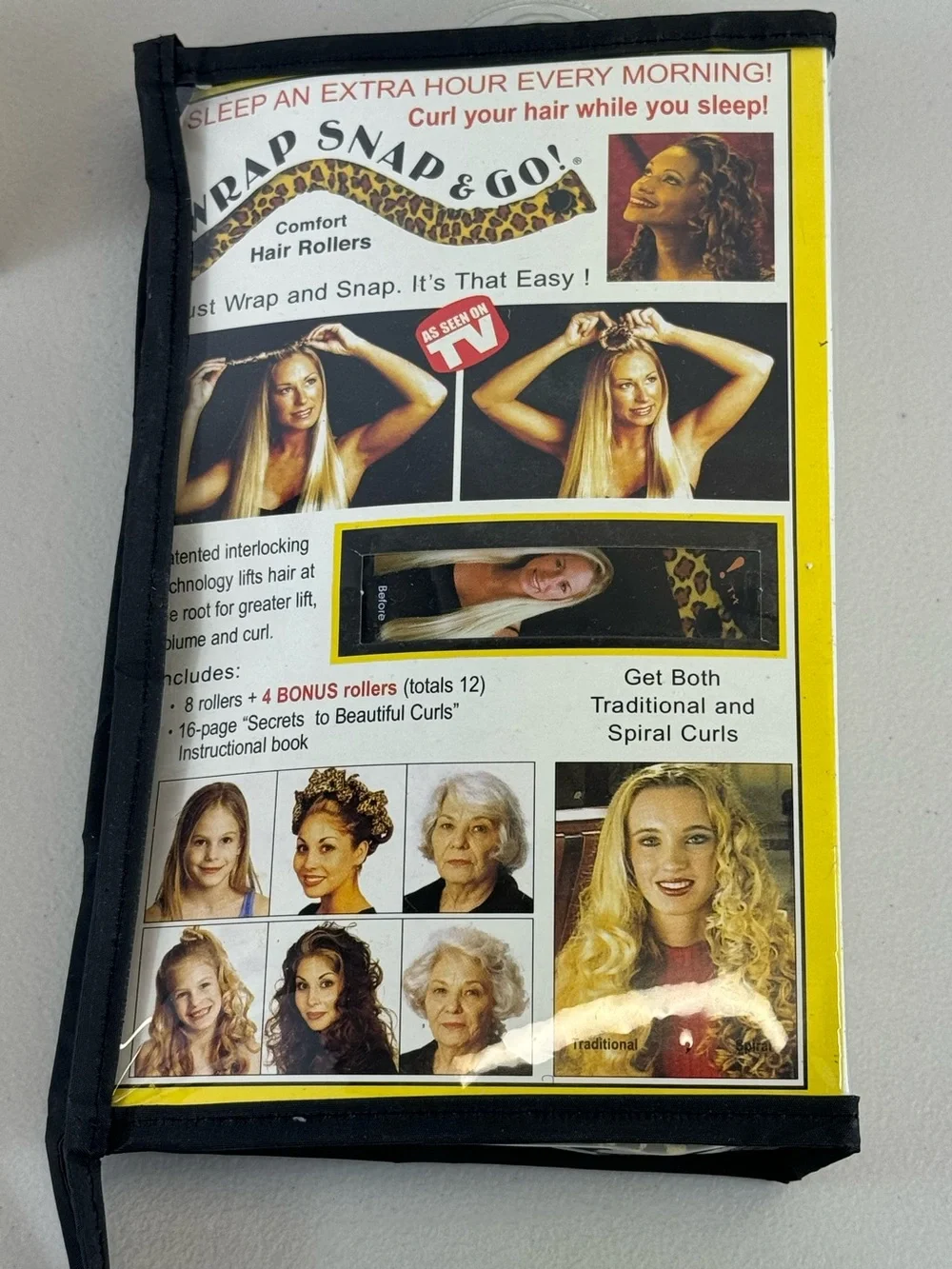 Wrap Snap & Go Leopard Print Heatless Hair Rollers  Set of 24 - 12 Pack x 2